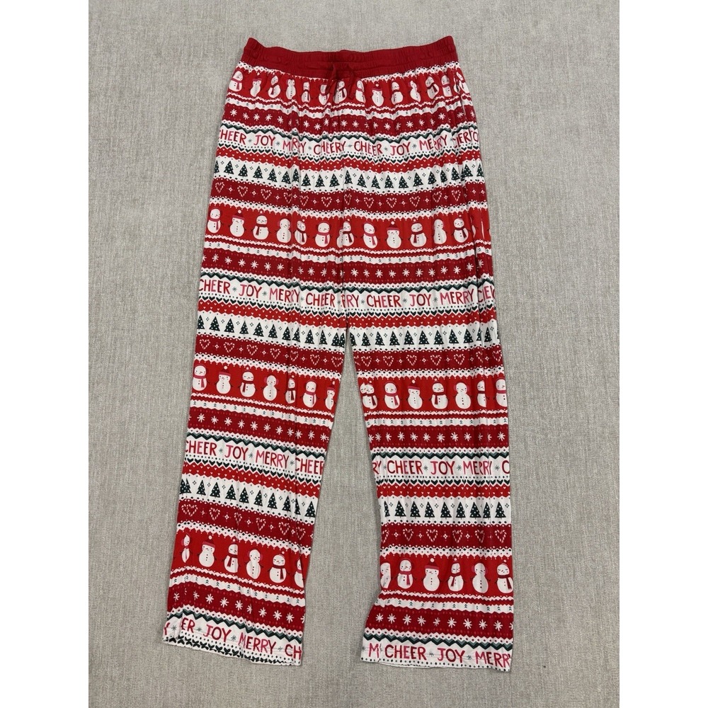 Little Sleepies Festive Fair Isle Mens Bamboo Pajama Pants XXL Red Christmas